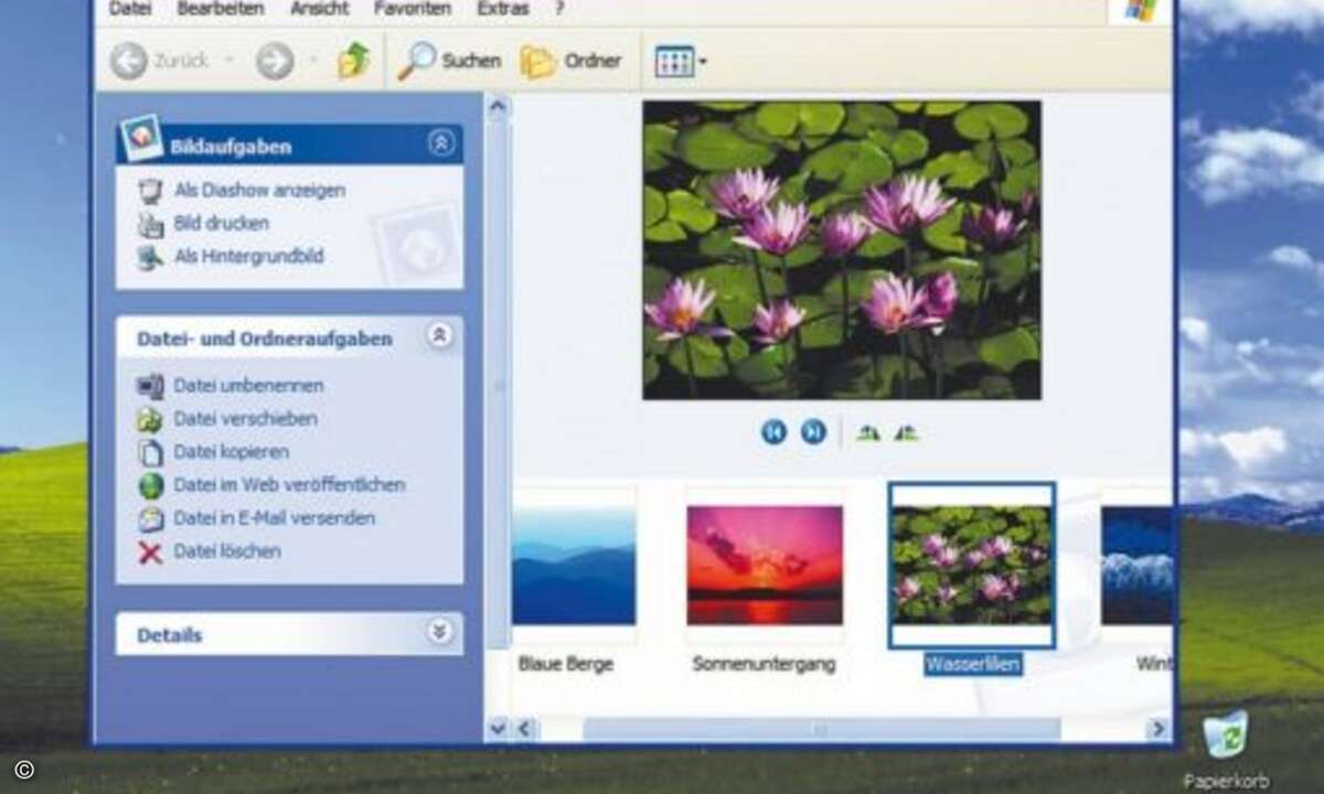 Bei XP setzte Microsoft stärker auf Multimedia - später folgte konsequenterweise ein spezielle Media Center Edition (Foto: Microsoft)