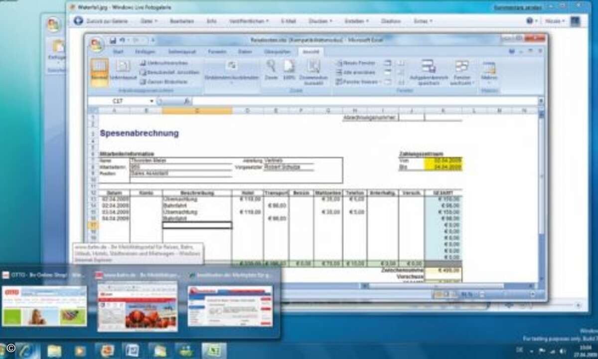 Die Oberfläche von Windows 7 (Foto: Microsoft)
