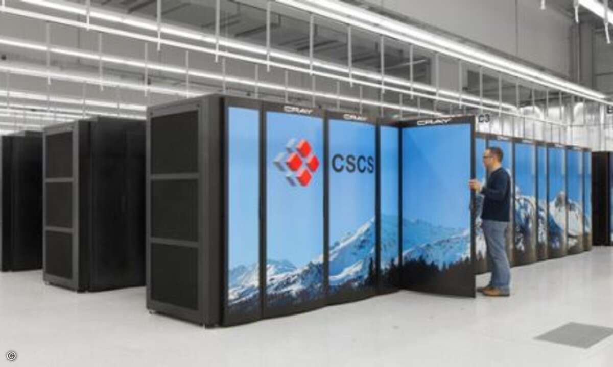 Platz 7: Piz Daint 
TFLOPs (Linpack): 6.271
Prozessoren: Intel Xeon E5-2670 8C 2.600GHz, Aries interconnect, NVIDIA K20x
Kerne: 115.984
Hersteller: Cray (XC30)
(Foto: Swiss National Supercomputing Centre)