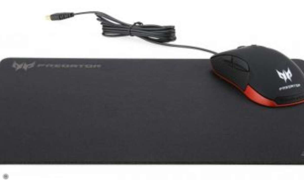 Acers »Predator Gaming Mouse« und »Predator Gaming Mousepad« (Bild: Acer)