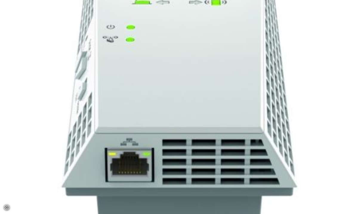 Im Repeater-Modus kann über den LAN-Port ein Gerät per Kabel angeschlossen werden, im Access-Point-Modus wird über die Schnittstelle die Netzwerkanbindung hergestellt (Foto: Netgear)