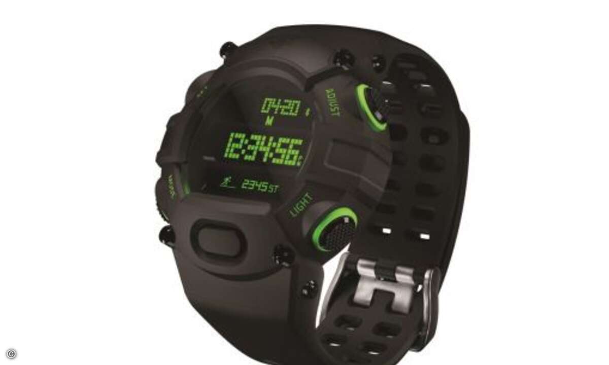 Die »Razer Nabu Watch« hat einen zusätzlichen Nabu-Bildschirm, der Benachrichtigungen des Smartphones anzeigt sowie Fitness- und Schlafdaten erfasst.(Bild: Razer)