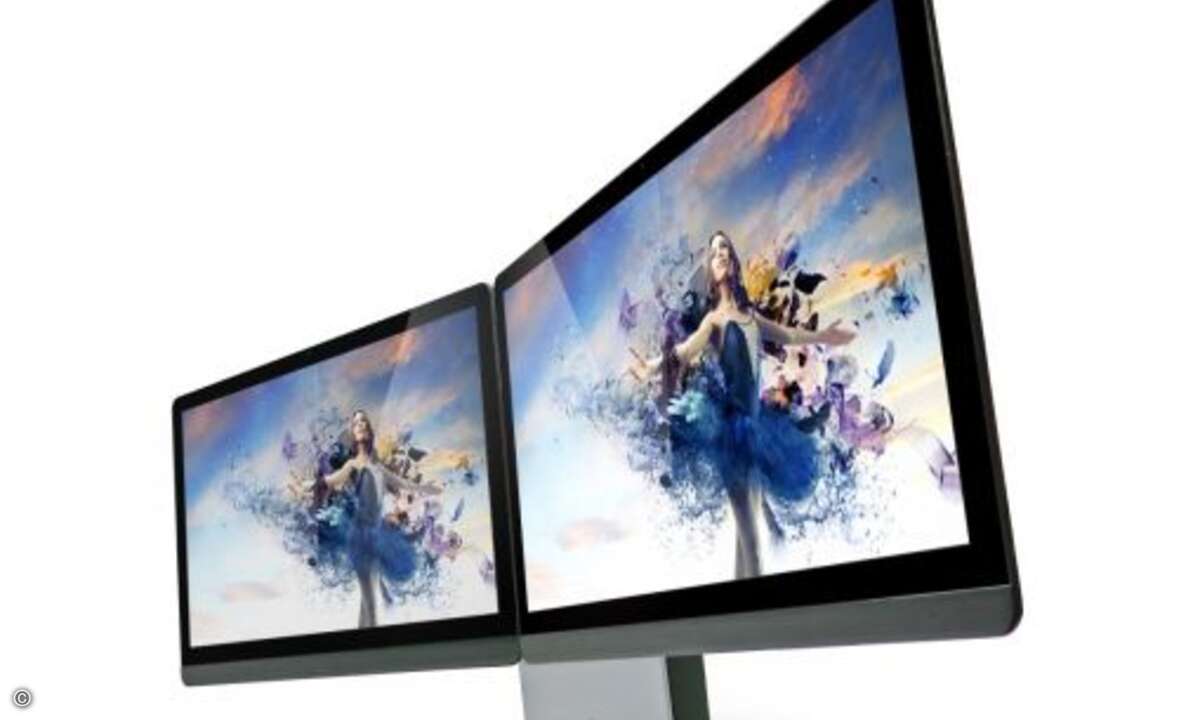 Optional kommt der AiO mit einer Vorrichtung für zwei Monitore (Bild: Modinice)