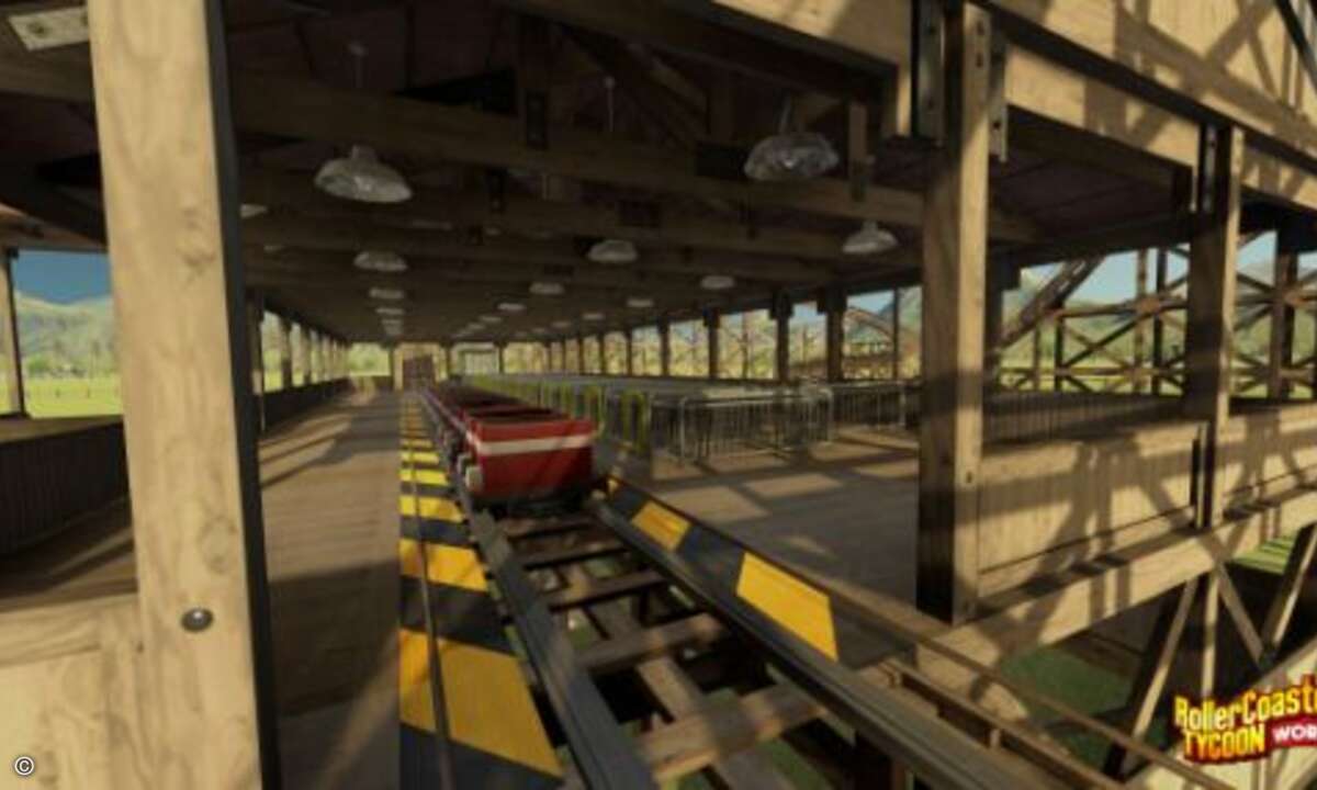 Dabei glänzen insbesondere die Achterbahnen mit tollen Details (Foto: Atari)