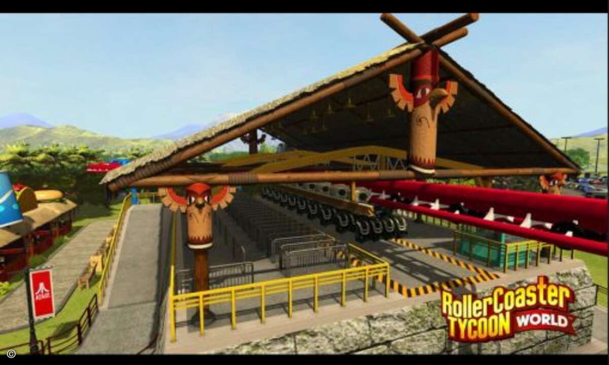 Auch neue Achterbahn-Trends wie unter den Schienen hängende Wagen sind in RollerCoaster Tycoon World selbstverständlich enthalten (Foto: Atari)