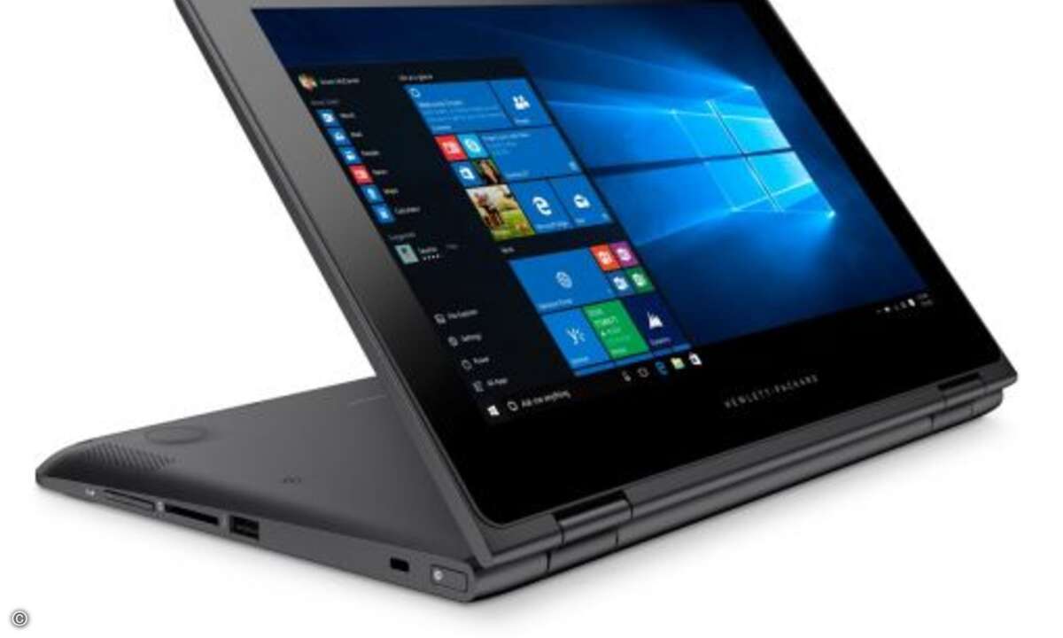 »HP x360 310 G2 PC Education Edition« unterstützt durch ein rotierendes Scharnier vier unterschiedliche Darstellungsmodi (Foto: HP)
