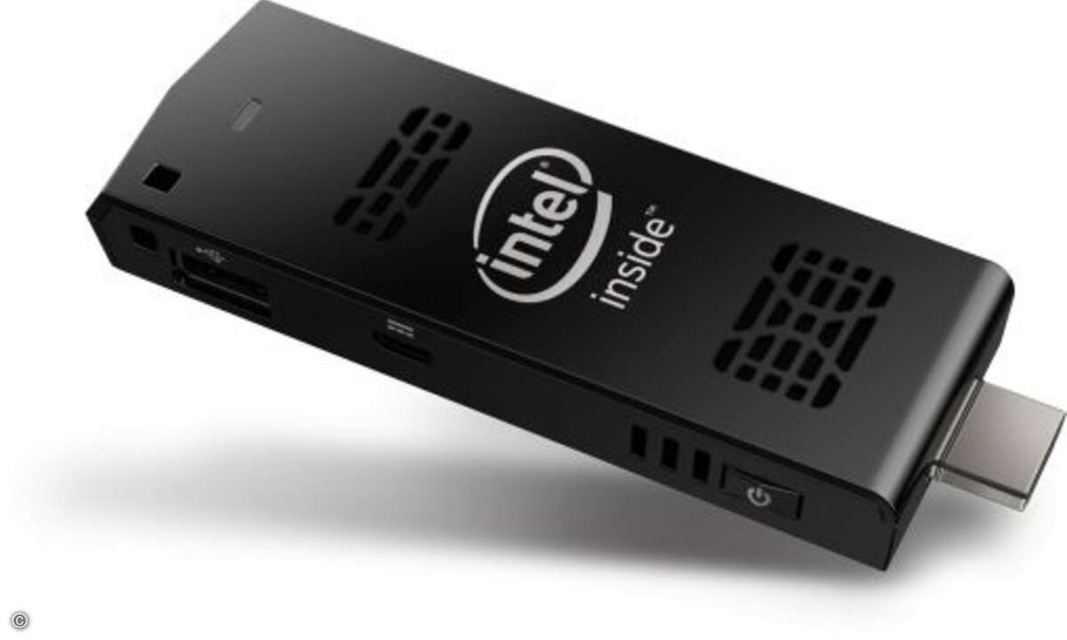 Die ersten beiden Plätze gehen an Intel mit seinem Compute Stick und 1.619 beziehungsweise 1.605 Klicks (Foto: Intel)