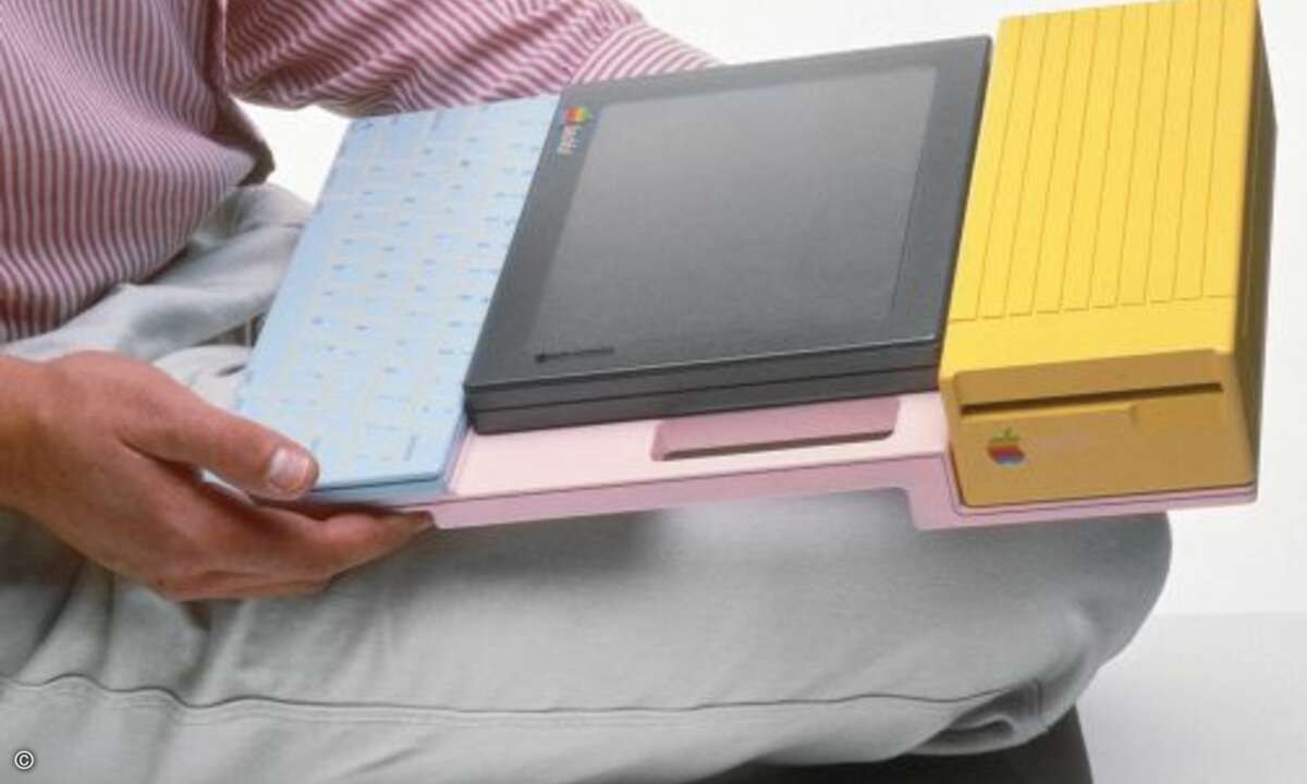 Eine Art früher Zwitter zwischen iPad und MacBook mit Diskettenlaufwerk (Foto: Hartmut Esslinger und frog team / Arnoldsche Art Publishers »Genial Einfach«)