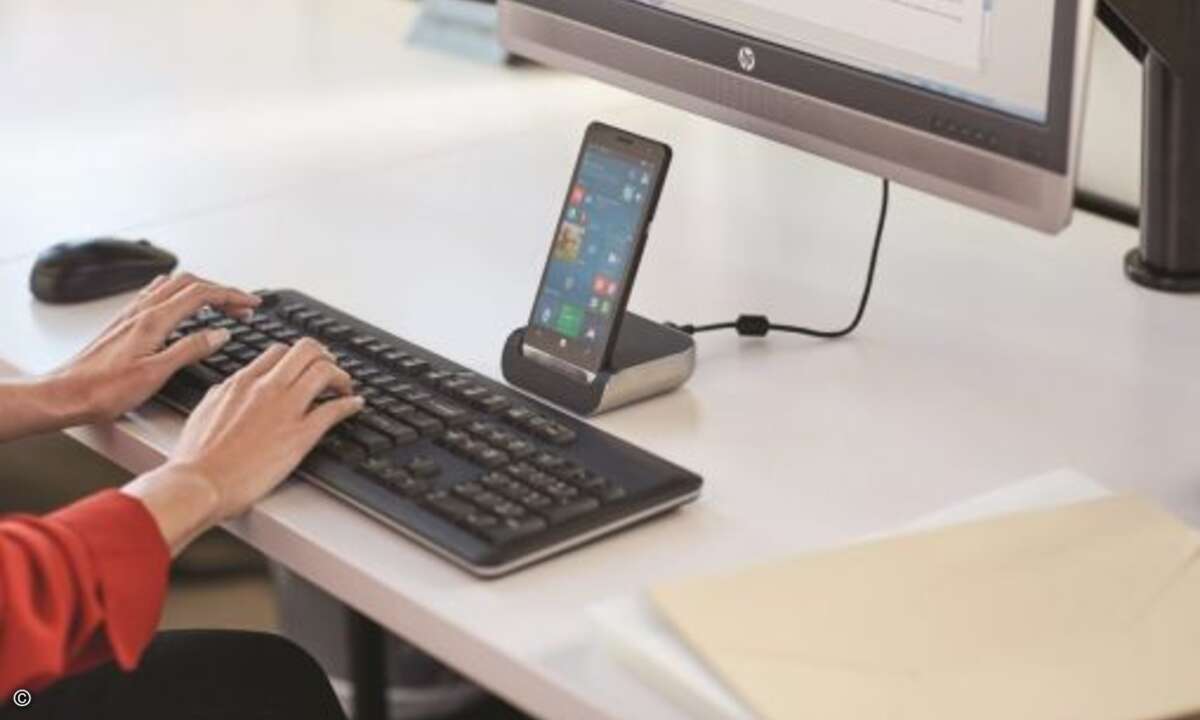 »HP Elite x3« kann einen vollwertigen PC-Arbeitsplatz ersetzen(Bild: HP)