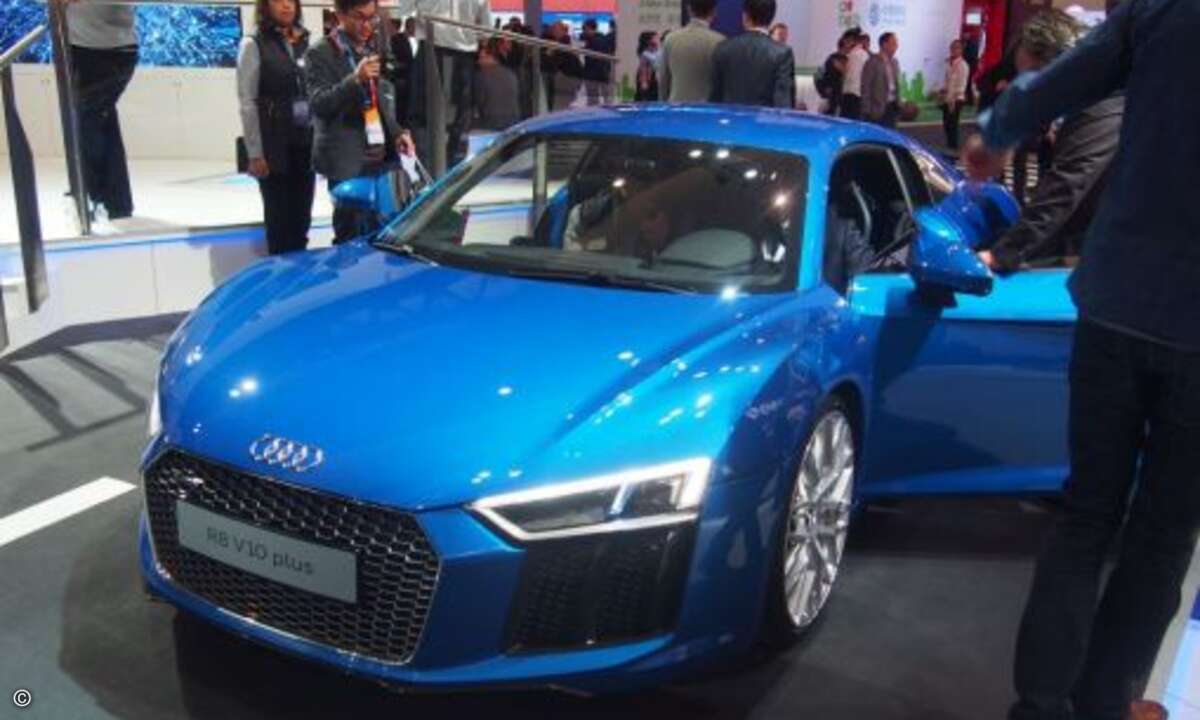 Audi zeigte einen vernetzten »R8 V10 plus« (Foto: CRN)