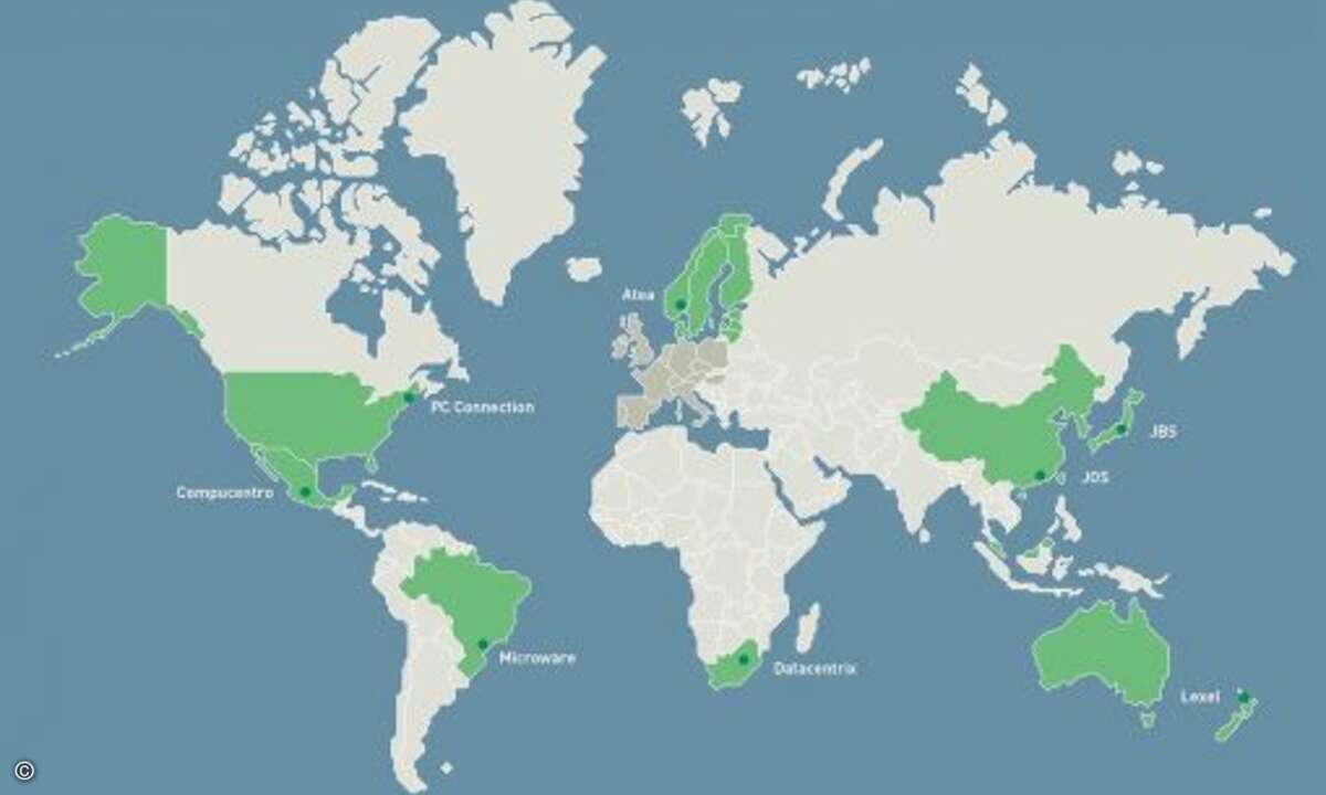 Und so sieht Bechtle Global aus, wenn auch