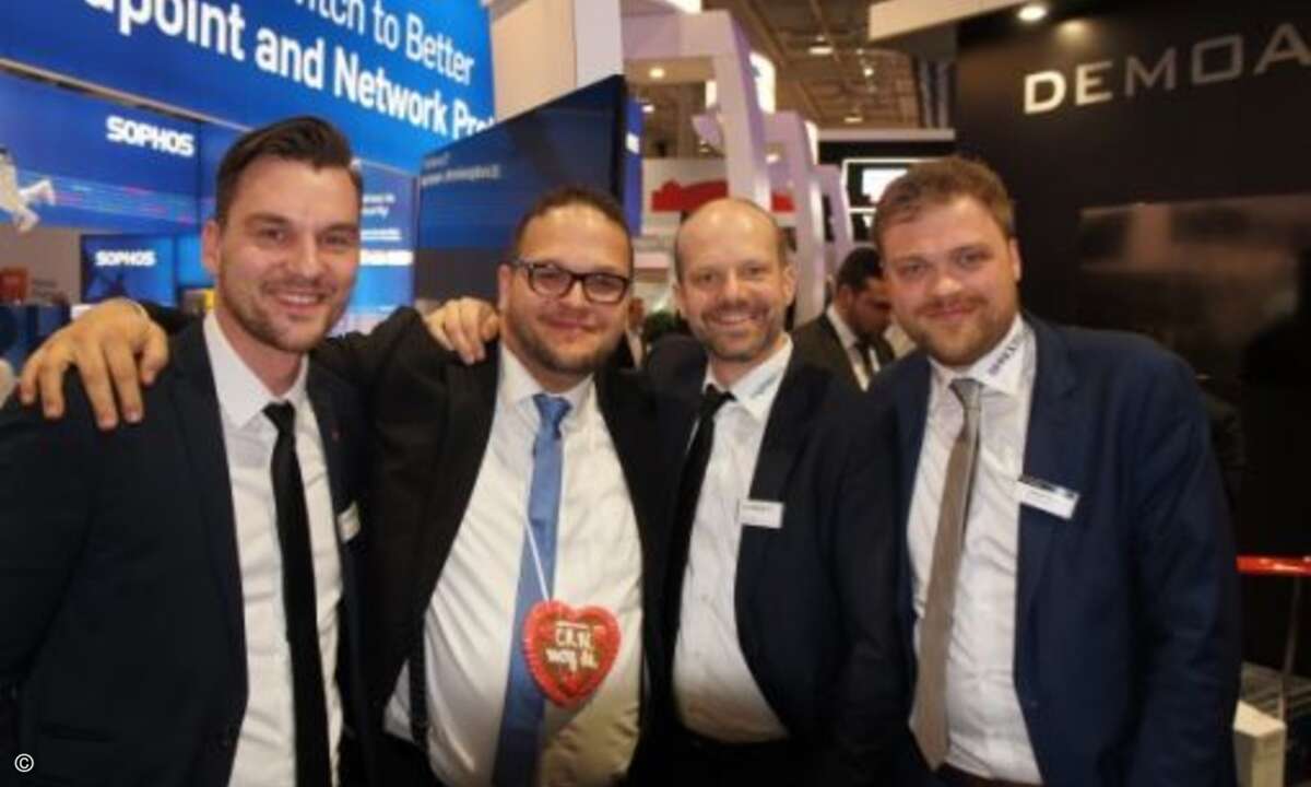 Christian Anding (Kaspersky), Alexander Baudson (Sophos), Peter Neumeier (Kaspersky) und Thomas Henk von Wick Hill (Bild: CRN)