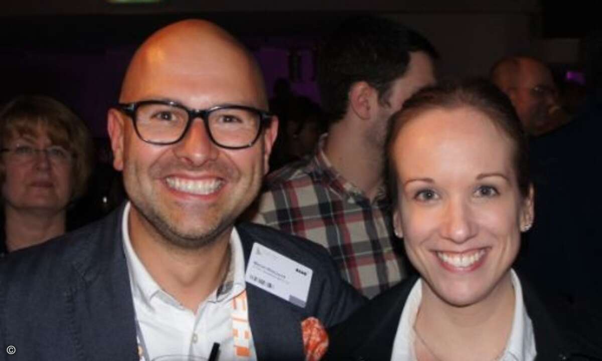 Maciej Wieczorek (Zotac) und Diana-Maria Brose (Viewsonic) (Bild: CRN)