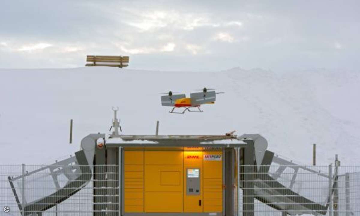Die landet zum Be- und Entladen (Foto: DHL / Andreas Heddergott)