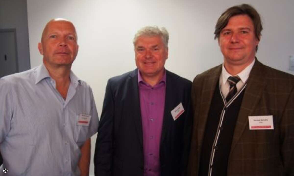 Thomas Hornung von Hornung EDV mit Martin Fryba und Samba Schulte (beide CRN) (Foto: CRN)
