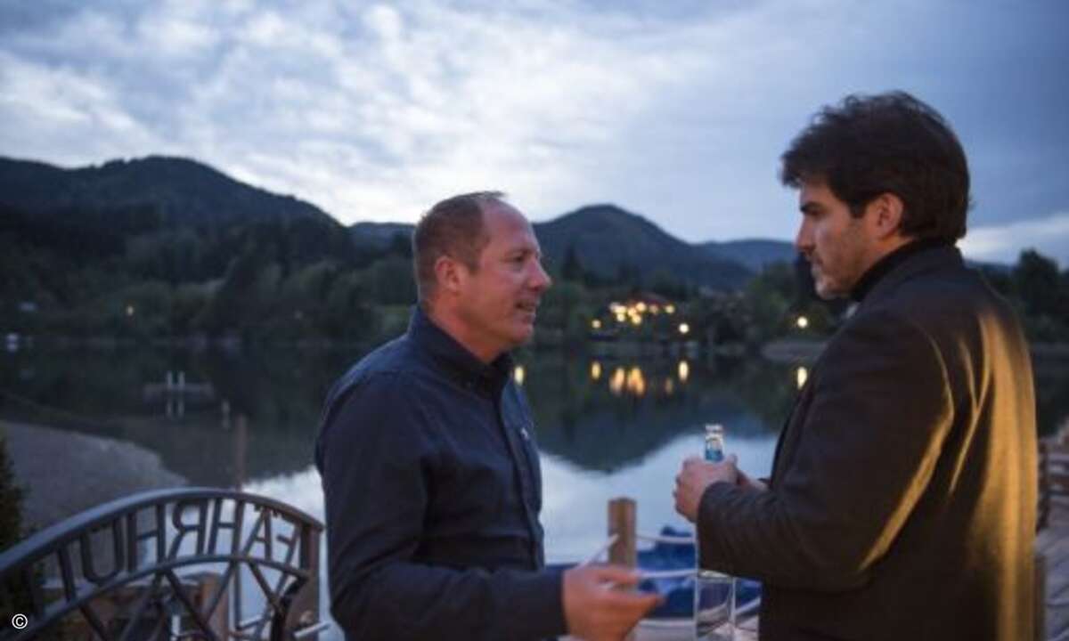 Sascha Böhmer im Gespräch mit Professor Matthias Spörrle (Foto: Marcel Lämmerhirt / Sandisk)