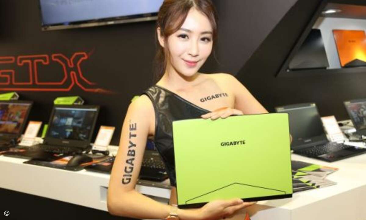 Auch jede Menge mobile Rechner waren auf der Computex zu sehen, wie hier bei Gigabyte (Bild: Gigabyte)