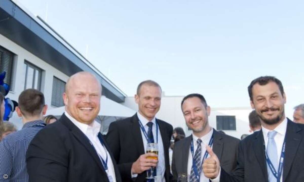 Auch die Gäste aus der slowakischen Eset-Zentrale hatten ihren Spaß: Vladimir Paulen, Miroslav Mikus, Tony Huang und Ignacio Sbampato (Foto: Eset)