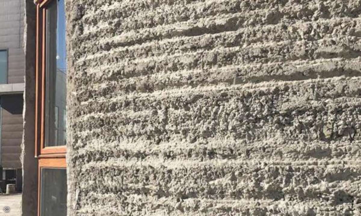 An den ungestrichenen Mauern kann man noch gut die einzelnen Druck-Schichten erkennen (Foto: HuaShang Tengda)