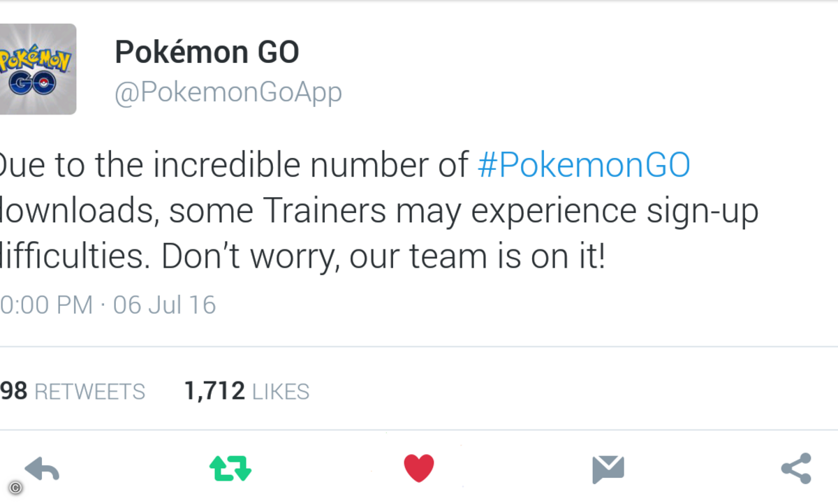Schon zum Start des Spiels in den USA knickten die Server unter dem Andrang ein (Foto: Twitter - Pokemongoapp)