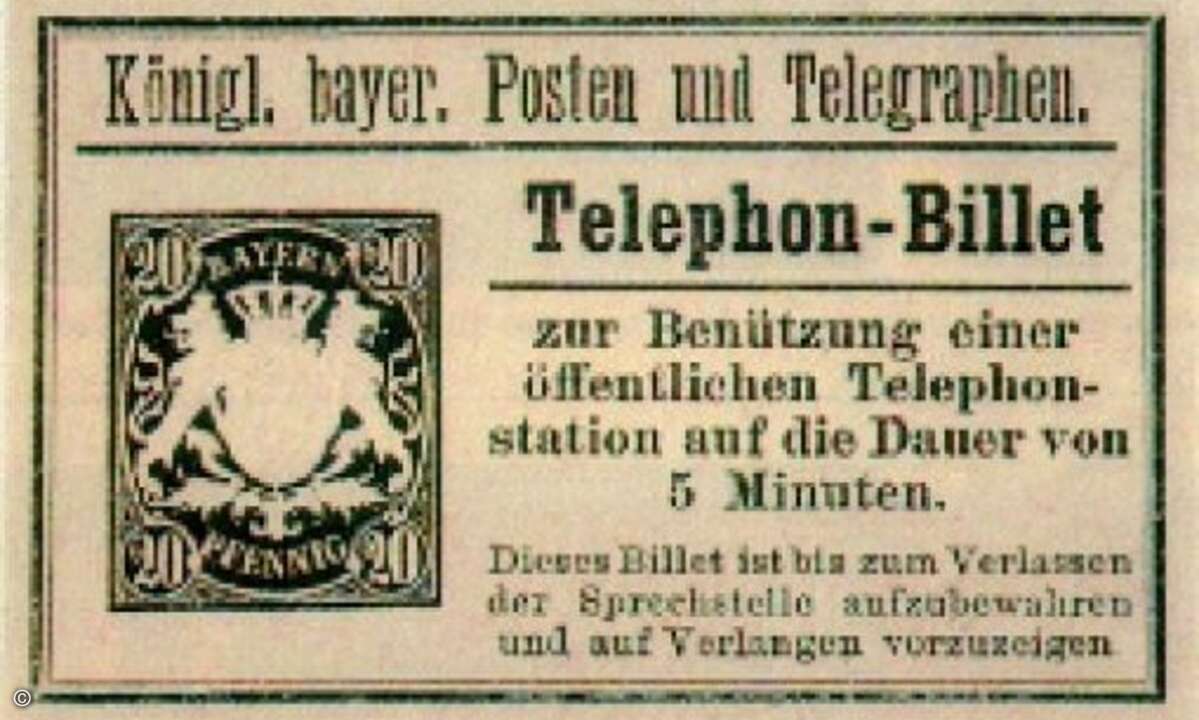 Der Vorläufer der Prepaid-Karte: Die ersten Telefongespräche im Fernsprechkiosk des Postamtes mussten minutenweise per Telephon-Billet bezahlt werden (Foto: Bundesarchiv / Wikimedia Commons)