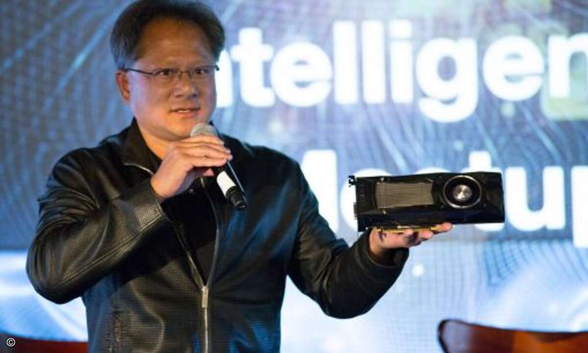 Sein Chef beglich die Wettschulden von einem Dollar auch prompt: sicherlich eine sehr effiziente Investition. (Foto: Nvidia)