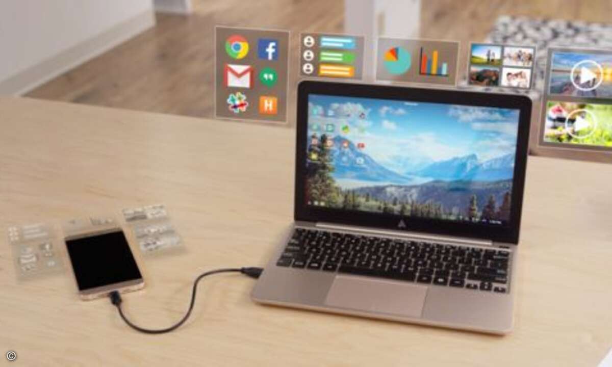 Das Superbook soll für schlappe 99 Dollar aus fast jedem beliebigen Android-Smartphone ein Laptop machen (Foto: Andromium / Kickstarter.com)