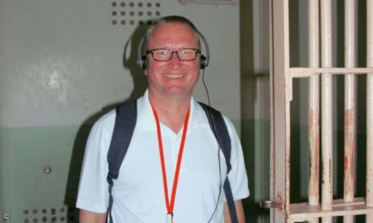 Noch lacht Andreas Schiffner (HPE). Wenn der wüsste, dass die Zelle in Alcatraz für ihn freigehalten wurde …