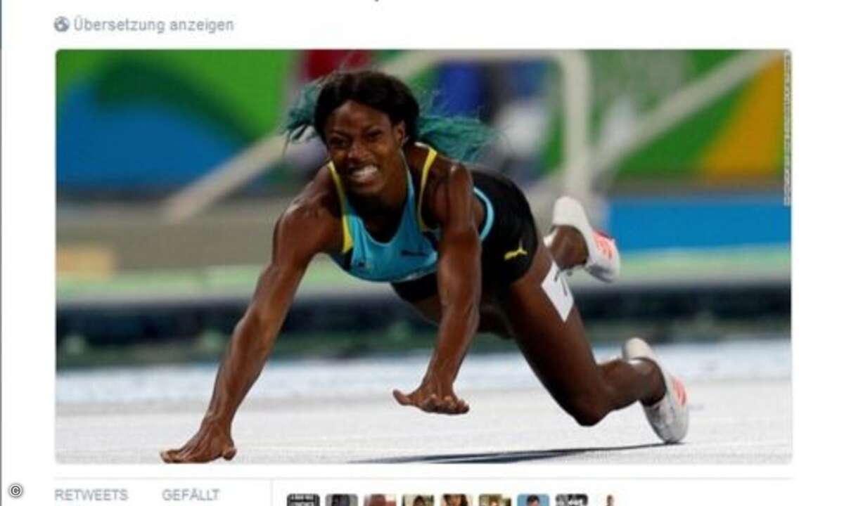 Shaunae Millers Hechtsprung zur Gold-Medaille begeisterte ebenfalls die Internetgemeinde (Foto: Twitter)