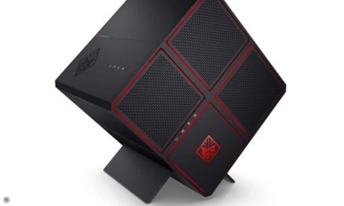 HP hat auf der Gamescom sein neues Gaming-Portfolio der »Omen«-Reihe präsentiert. Das auffälligste Produkt im Portfolio ist der »Omen X«-Desktop-PC im Würfeldesign. (Bild: HP)