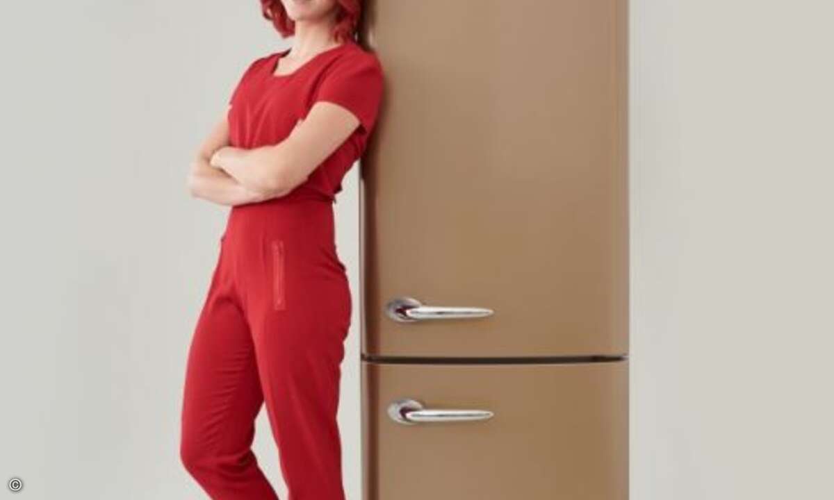 Einen starken Partner hat Miss IFA auch in dem Kühlschrank »ONRK 193 CO« von Gorenje gefunden (Bild: Messe Berlin)