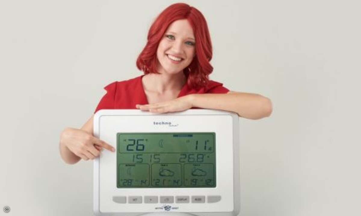 …. der Wetterdirektstation »WD 9535« von technoline ist Miss IFA auf jedes Wetter vorbereitet (Bild: Messe Berlin)