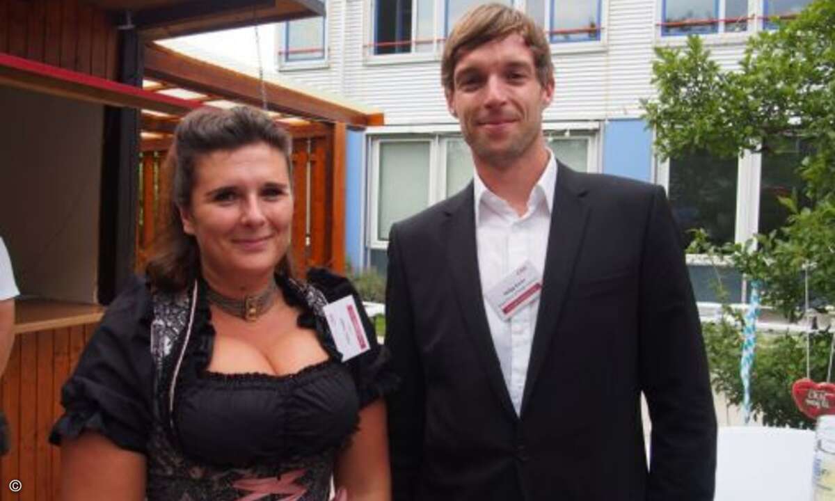 Nadine Stiegler (CRN) mit Philipp Kurus von Boston Server und Storage (Foto: CRN)