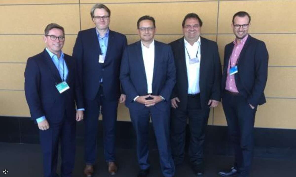 Die deutschen Partner stellten wie immer eine der größten Delegationen auf der GPC. Mit dabei waren Stefan Krause, Dynasys, Anton Braun, Bizteam,Gerry Steinberger HPE, Michael Schickram, Schickram IT, und Manuel Brunner, BITS (von links) (Bild: CRN)