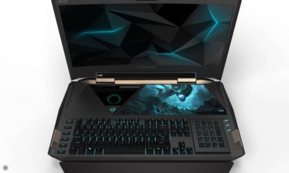 Unter dem Namen »Predator 21X« bringt Acer das weltweit erste Gaming-Notebook mit Curved-Design und Eye-Tracking-Monitore auf den Markt. (Bild: Acer)