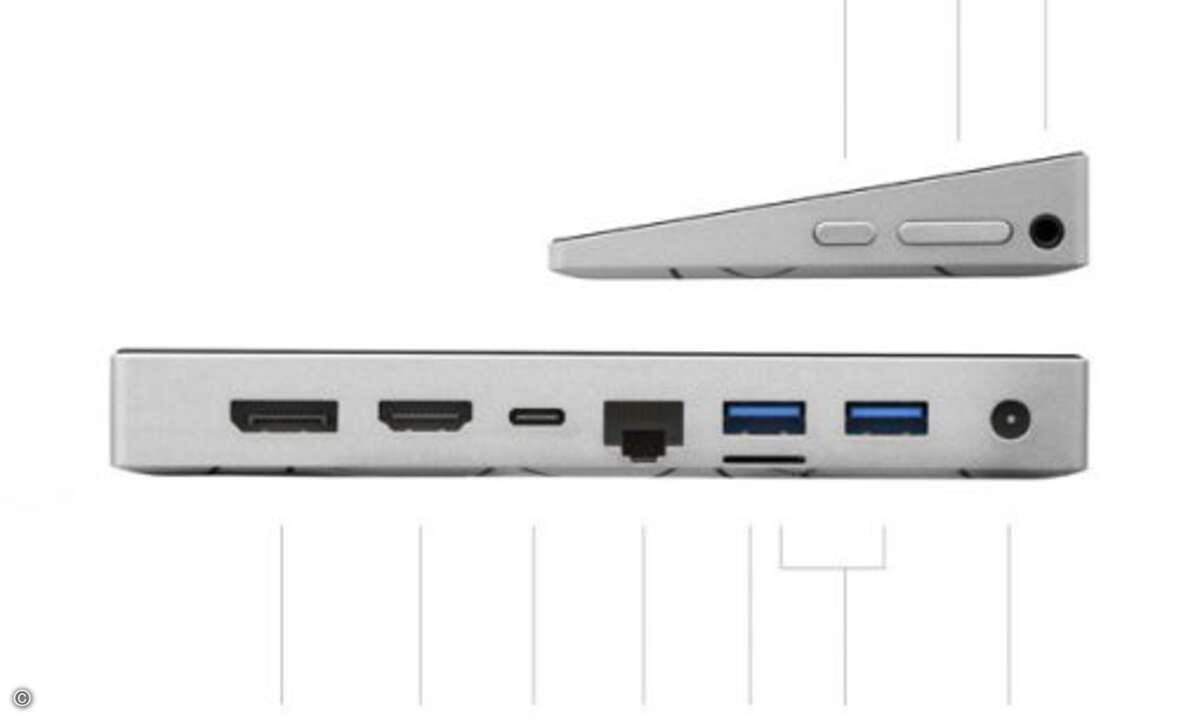 Selbst ein vollwertiger LAN-Anschluss ist verbaut (Foto: Ockel Computers)