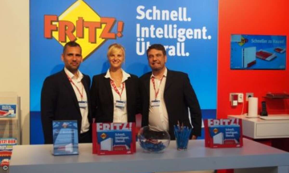 Florian Candas, Stefanie Heyden und Rami Schmidt von AVM (Bild: CRN)