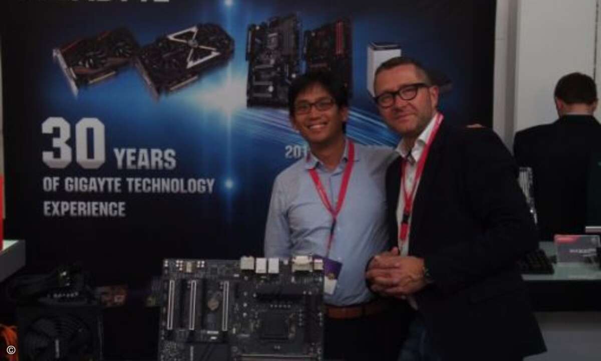 Arno Ruang und Frank Bösser von Gigabyte (Bild: CRN)