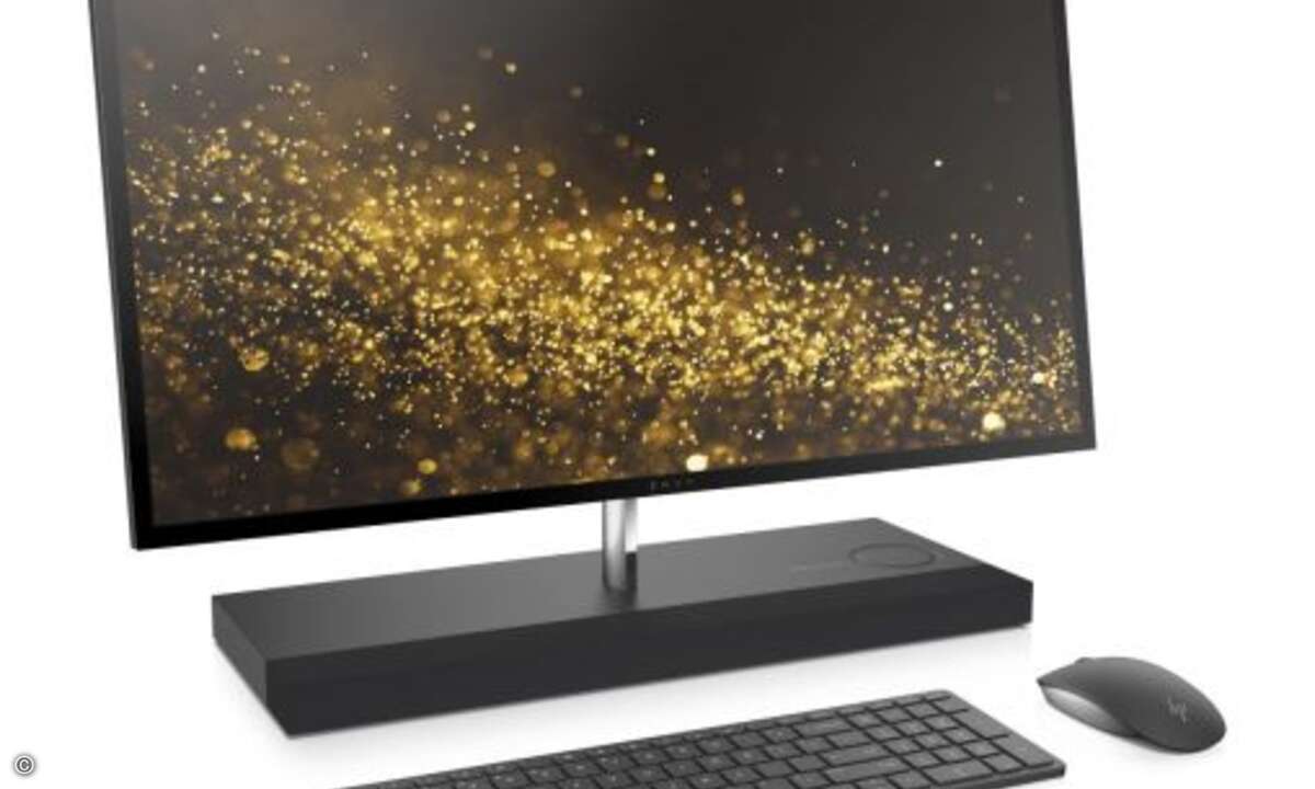 Beim »HP ENVY AiO 27« ist die Rechenleistung in den Sockel des PCs integriert (Bild: HP)