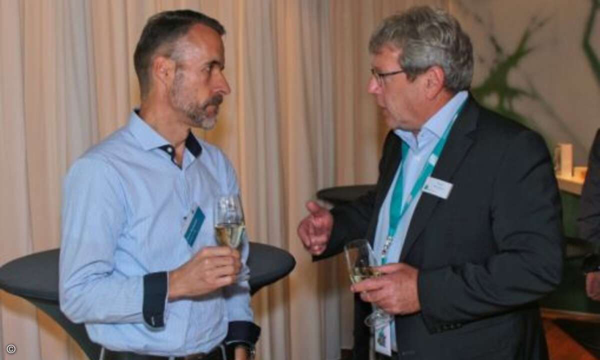 Rene Horlacher (Swisscom) und Dieter Neumann (C4B) im Gespräch (Foto: C4B)