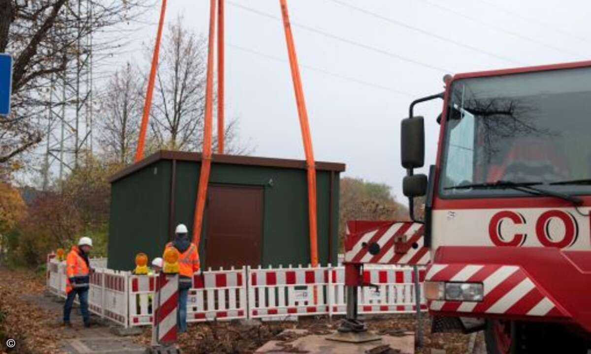 …und fertig. Er steht an seine Platz. (Foto: KomMITT Ratingen GmbH)