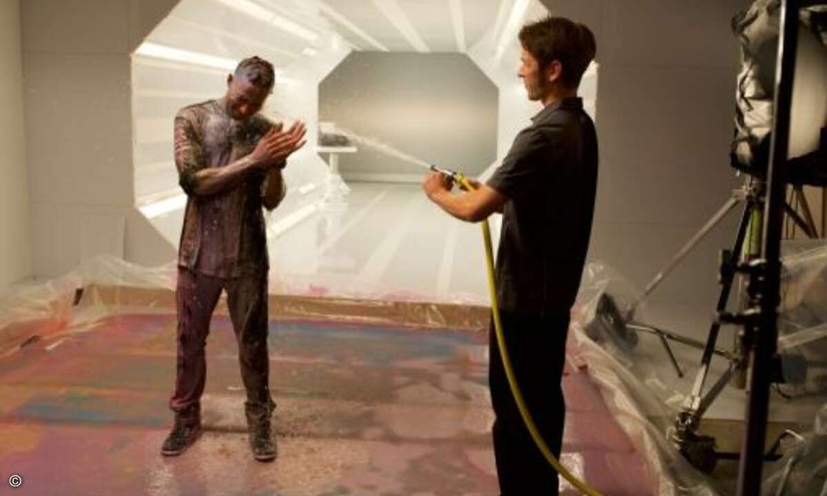 ….dann kam die 15 Minütige Wasserdusche.(Bild: Epson)