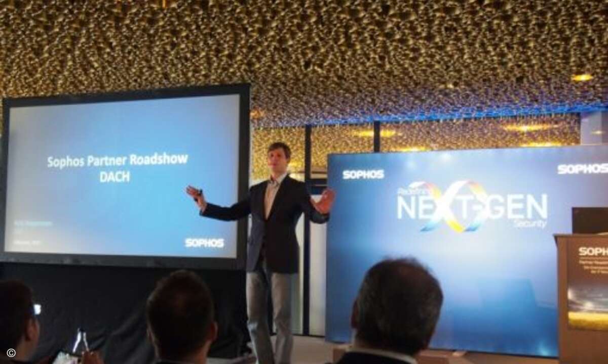 Sophos-CEO Kris Hagerman begrüßt die Partner … (Foto: CRN)