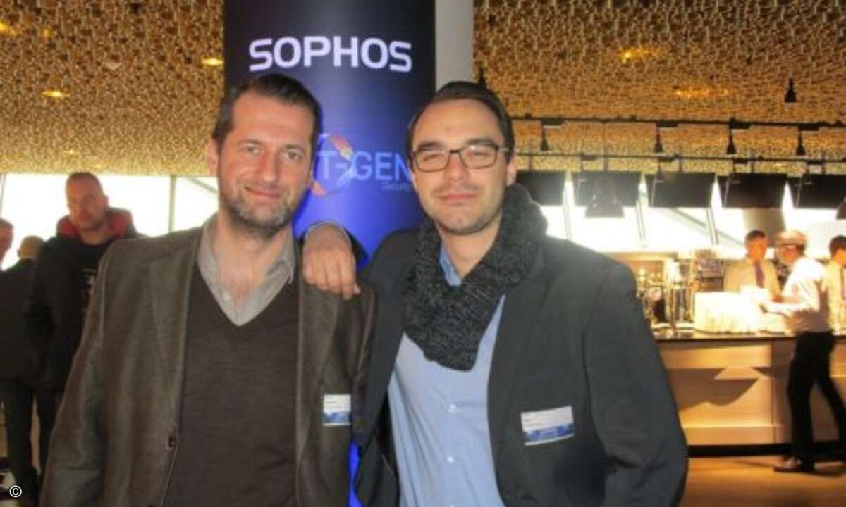 Zu den Gästen zählten auch Christian Rattmann (li.) und Maximilian Bode von Cancom (Foto: CRN)