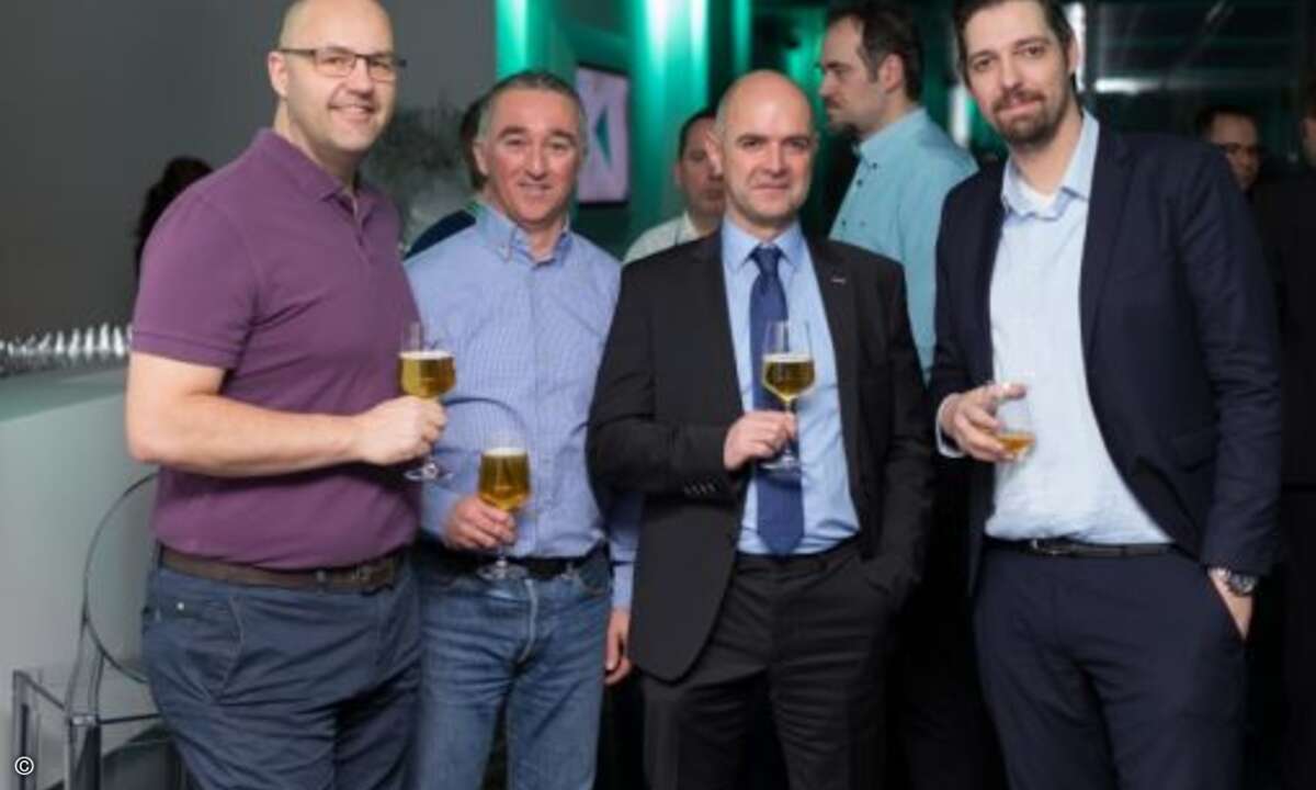 Marco Becker und Horst Schäfer (beide Save IT), Gunther Dietrich (Apia Systemhaus) und Marc Schüler von Kaspersky (v.l.n.r.) (Foto: Kaspersky)