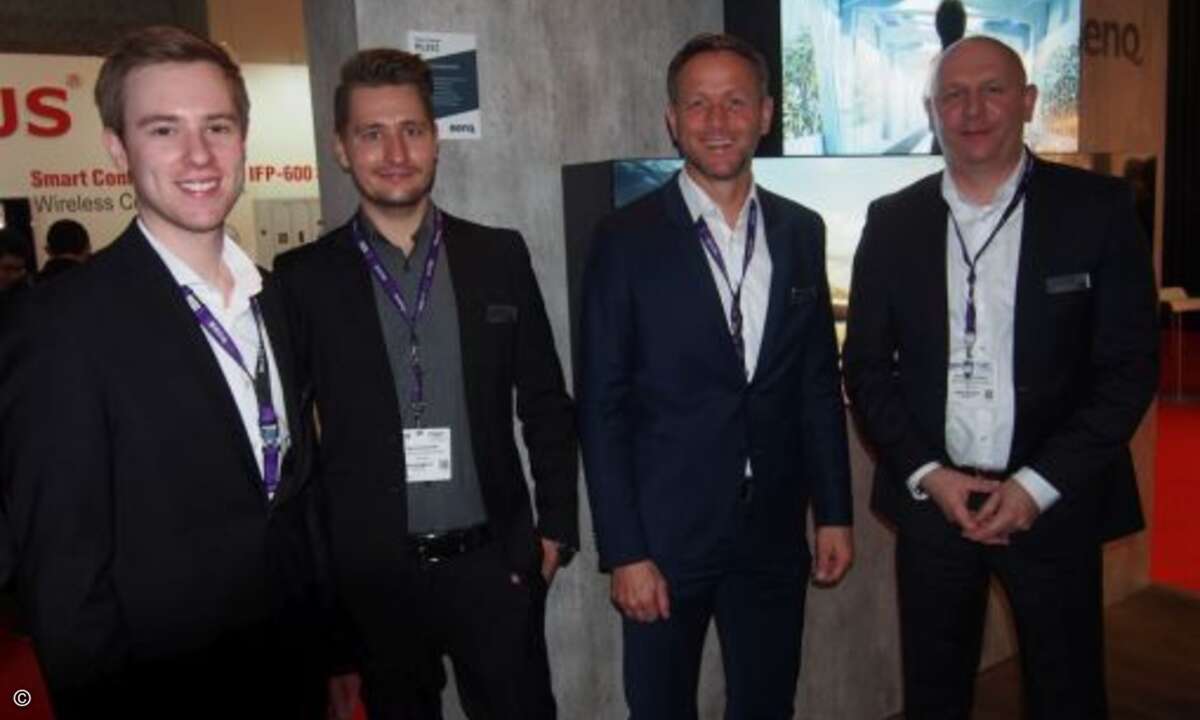 Teamwork bei Benq: Christopher Bückmann, Marcel Murawski, Guido Forsthövel und Bernd Süßenbach(Bild: CRN)