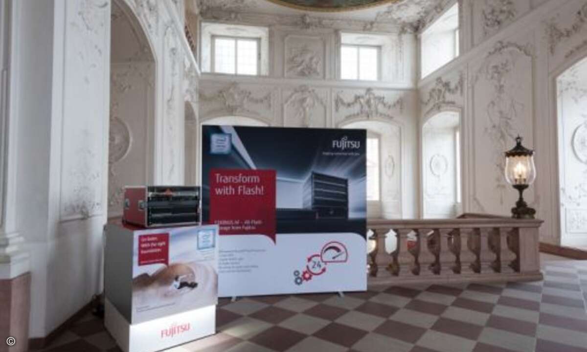 … und präsentierte seine Speichersysteme in stilvollem Ambiente (Foto: Fujitsu)