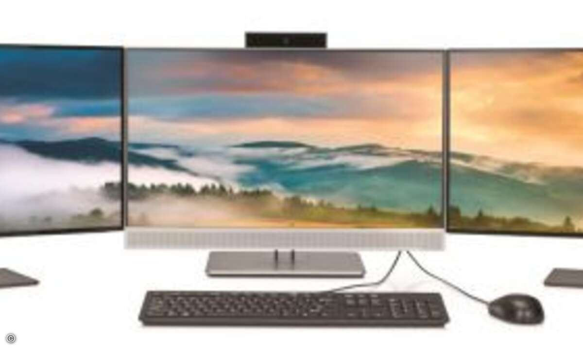 HPs »EliteOne 800 G3 All-in-One« ist mit Dual-Facing-Kameras und blendfreiem 23,8 Zoll Full HD-Display augerüstet (Bild: HP)