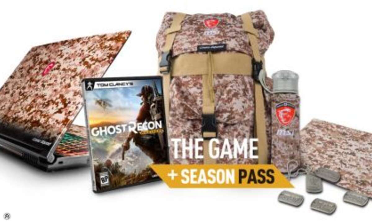 Ab März 2017 bietete MSI Bundle-Pakete mit Tom Clancy's Ghost Recon: Wildlands und Zubehör in Camouflage-Optik (Bild: MSI)