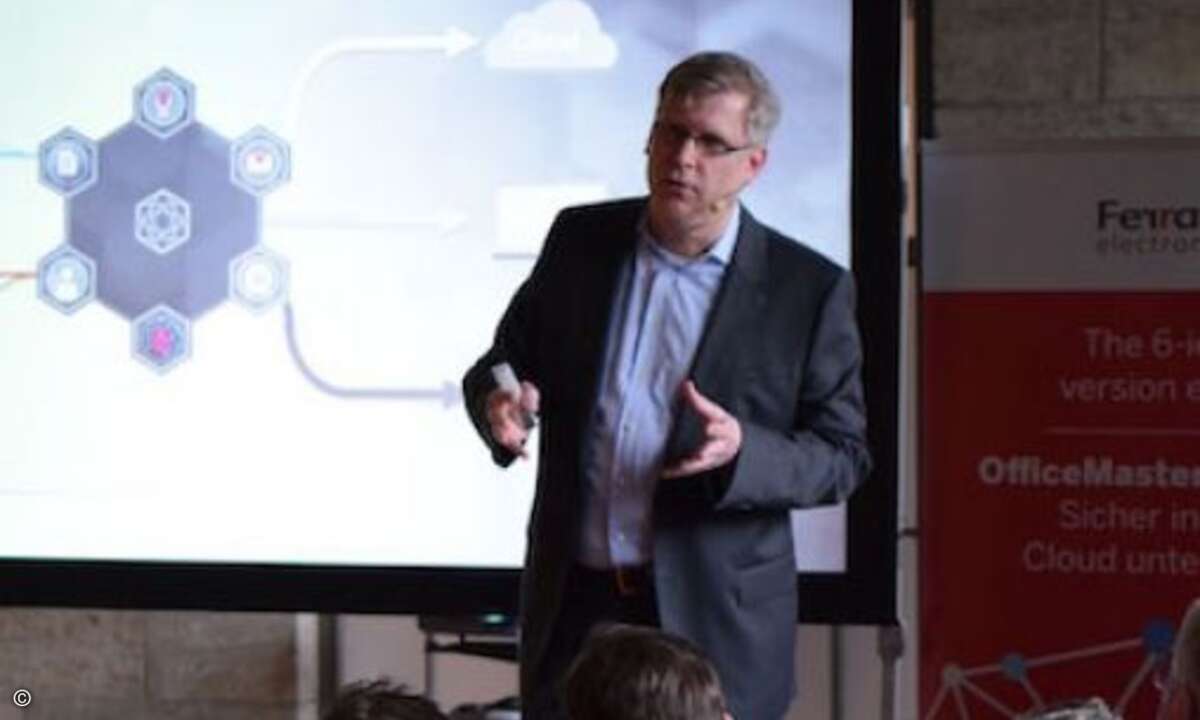 Vorstandsvorsitzender Stephan Leschke eröffnet den Kick-off 2017.
Foto: Ferrari electronic